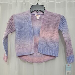 Cat & Jack Girls XS (4/5) Multicolor Purple Blue Crocheted Cardigan No Closure